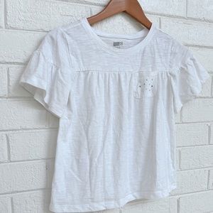 Crazy 8 white Cotton Short Sleeve Girls Top